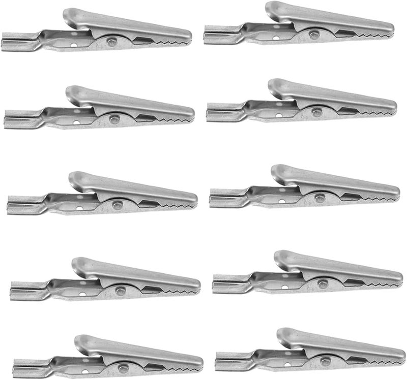 Stainless Steel Alligator Clips 10Pcs Durable Flexible Test Clamps for Temporary Wiring - Image 2