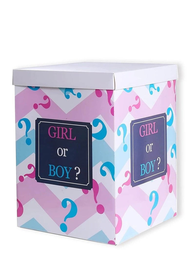 Gender Reveal Balloons Set – Includes 7 Pieces: A Box, 3 Pink Balloons, and 3 Blue Balloons to Add a Special Touch to Your Gender Reveal Party. - Image 3