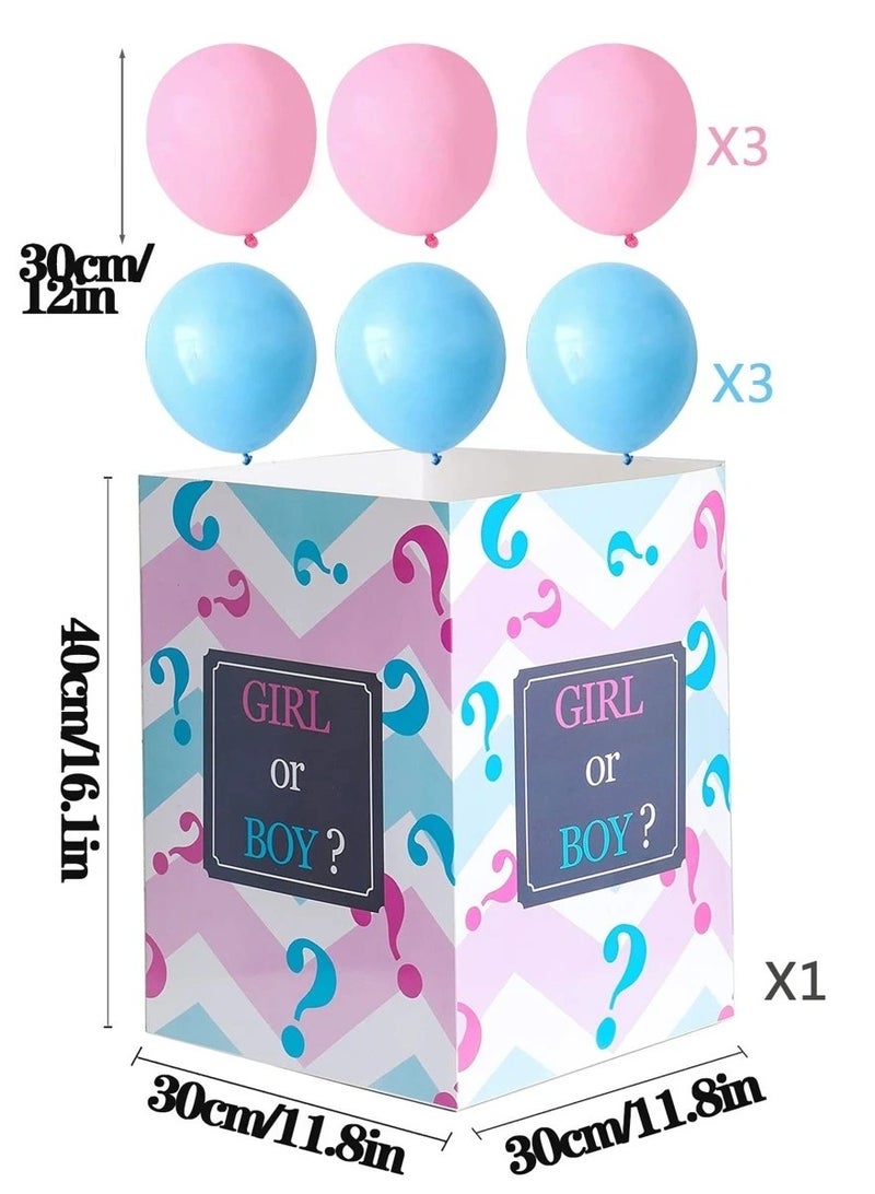 Gender Reveal Balloons Set – Includes 7 Pieces: A Box, 3 Pink Balloons, and 3 Blue Balloons to Add a Special Touch to Your Gender Reveal Party. - Image 4