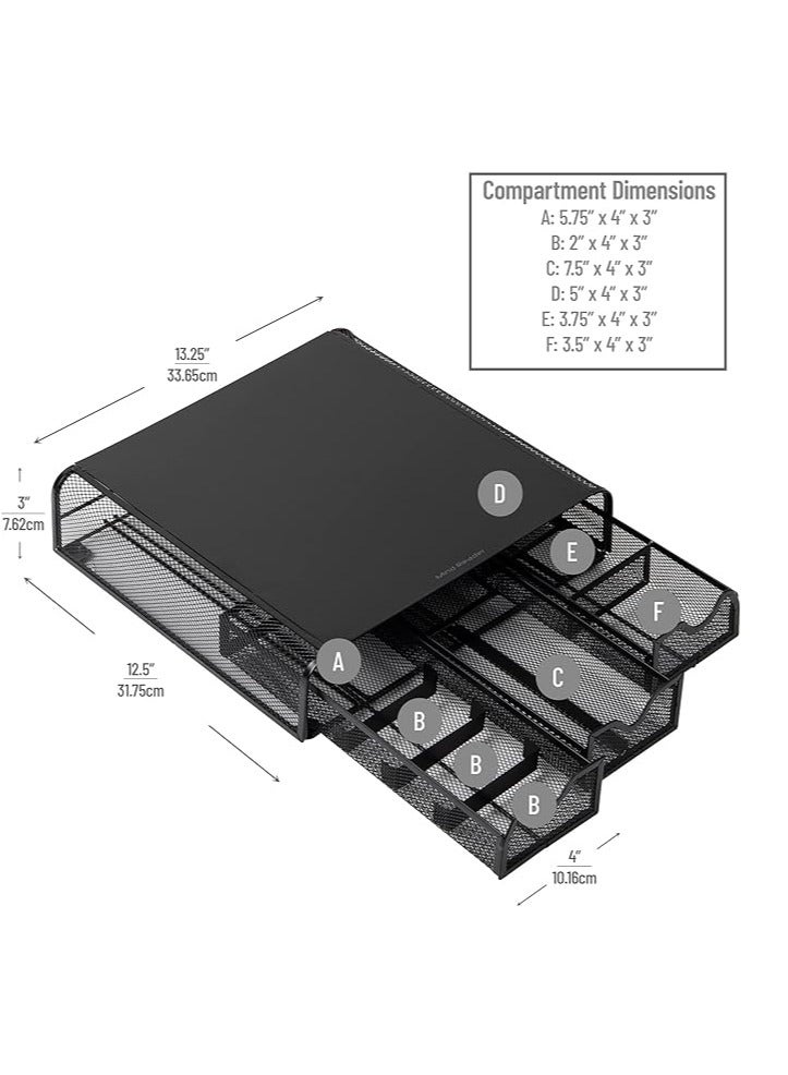 Mind Reader Monochrome Display Stand and Desk Organizer, Black Metal Mesh - Image 3