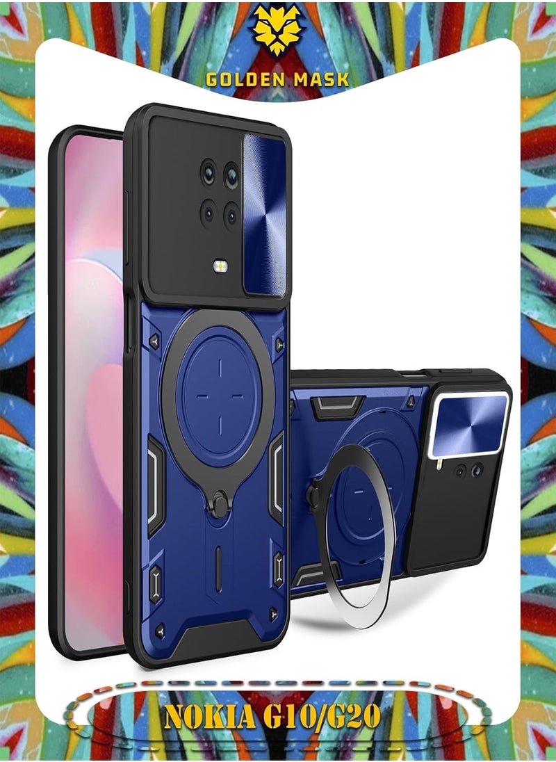 GOLDEN MASK - GOLDEN MASK For Nokia G10/G20 Armored Camera Shield Cover Camera Lend Protection, Built-in 360° (Blue) - Image 1