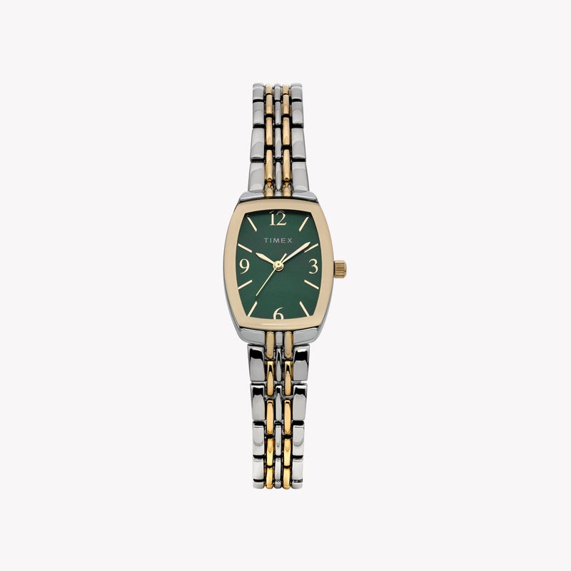 TIMEX Women’s Two-Tone Case & Bracelet with Green Dial TW2Y22300 | Elegant Watch - Image 1