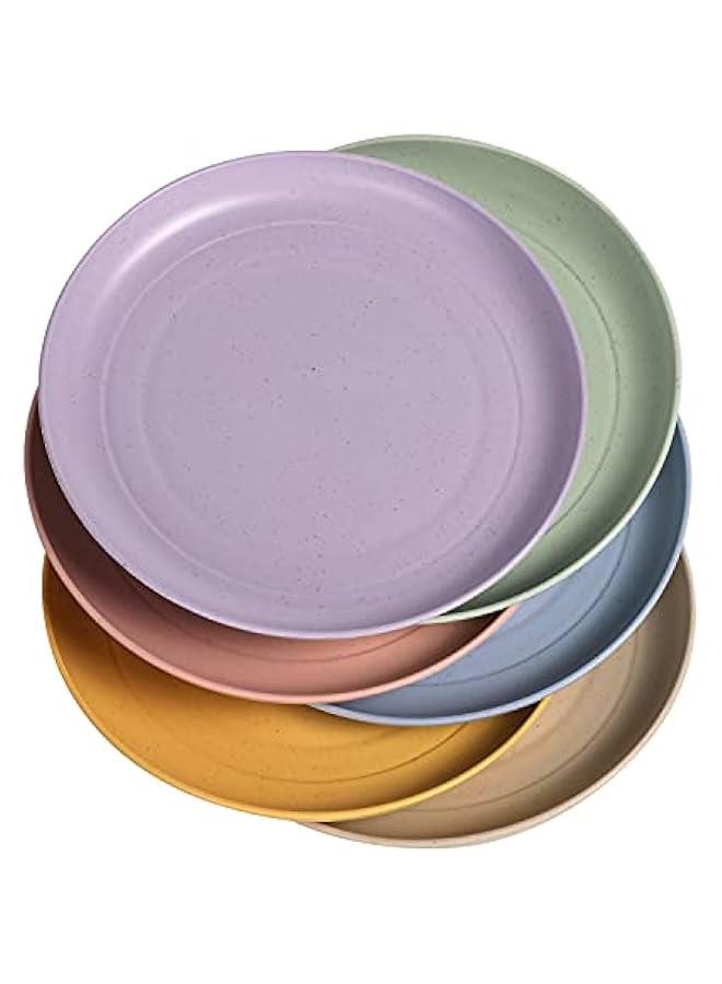 Wheat Straw Plates Lightweight Unbreakable Dinner Dishes Plates Set Dishwasher  Microwave Safe (Small 6 Pack 5.9') - Image 2