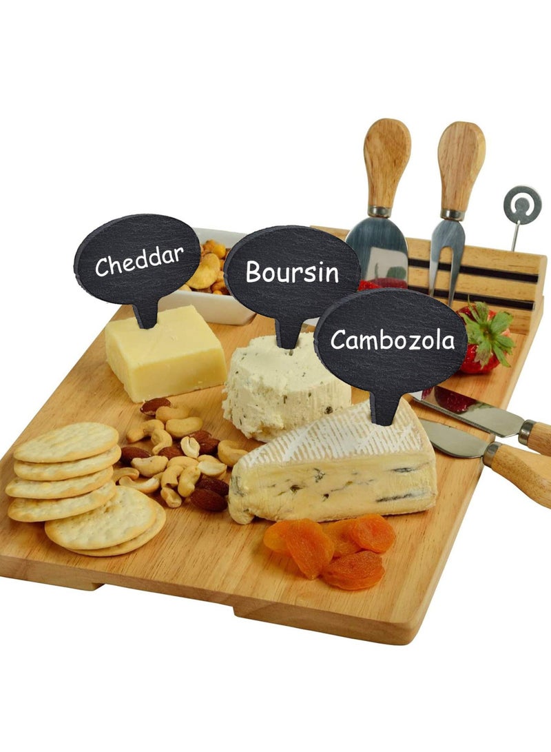 SOLARAE Cheese Markers for Deli Board Buffet Labels Cheese Label Signs Chalkboard Pick Cheese Name Labels Cupcake Toppers For Food Dinner Wedding Birthday Parties Deli Board Accessories - Image 3