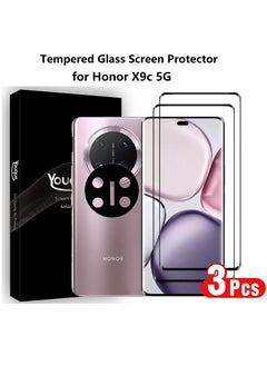 Youque 3 pcs for Honor X9c 5G Tempered Glass Screen Protector with Camera Lens Film, 2 Pcs Front Screen Protectors and 1 Pcs Lens Film  - Image 1