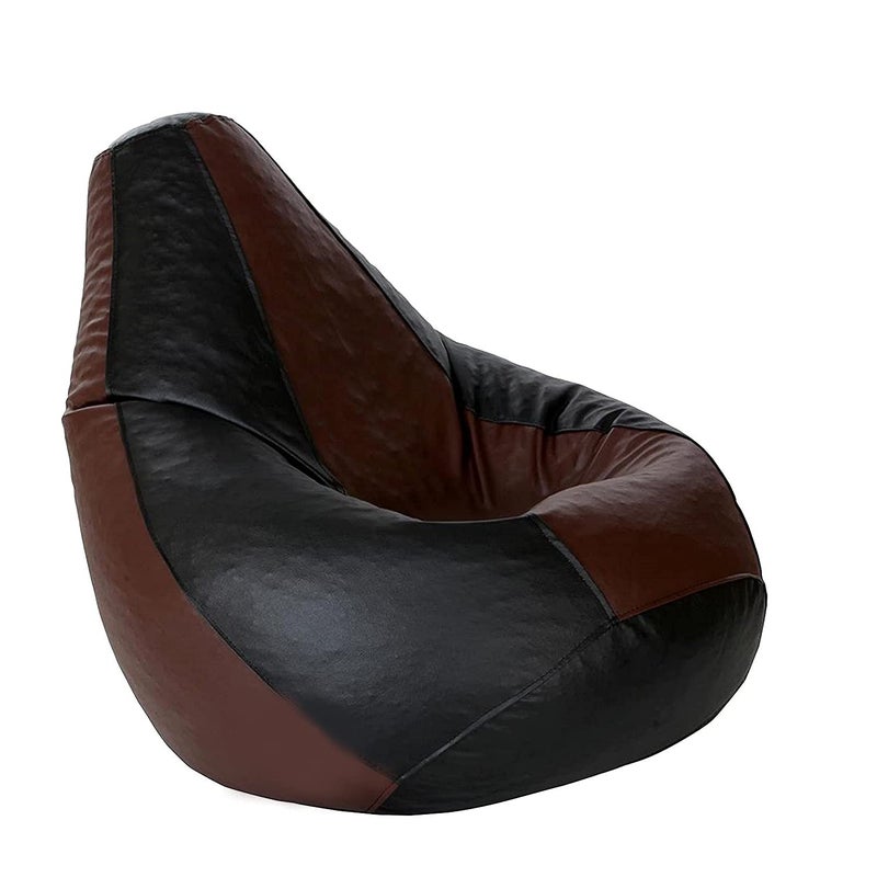 Generic LEXAVI Brand Beanbag with Footrest Combo Filled with Beans fillers Size XXXL Tan Black  - Image 3