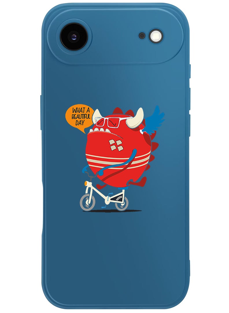 Theodor Protective Slim Fit Case Liquid Silicone Cover with Full Body Protection Anti-Scratch Shockproof Case For Apple iPhone 17 Air (Blue) What a beautiful day - Image 1