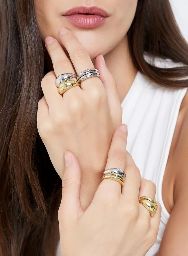 Styli Set of 8 - Gold and Silver Cuff Rings
