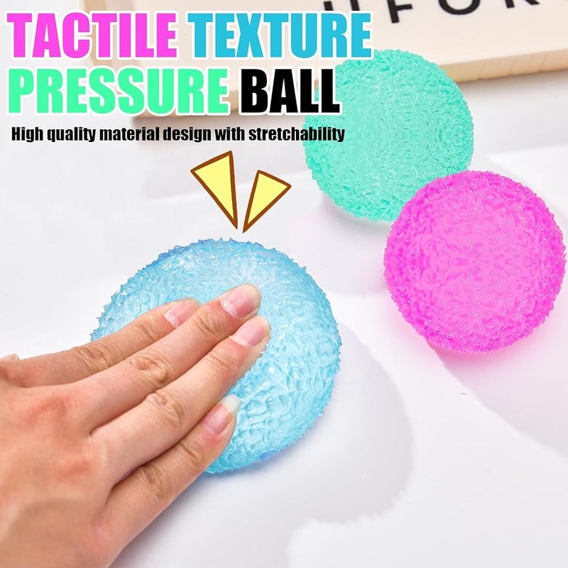 XPQKDC 3Pc Big Soft Sensory Stress Balls, Textured Memory Gel Soft Fidget Toys, Large Sensory Soft Fidget Toy for Kids/Adults, Anxiety Relief Squeeze Ball for Autism/ADHD, Party Favors Gifts. - Image 4
