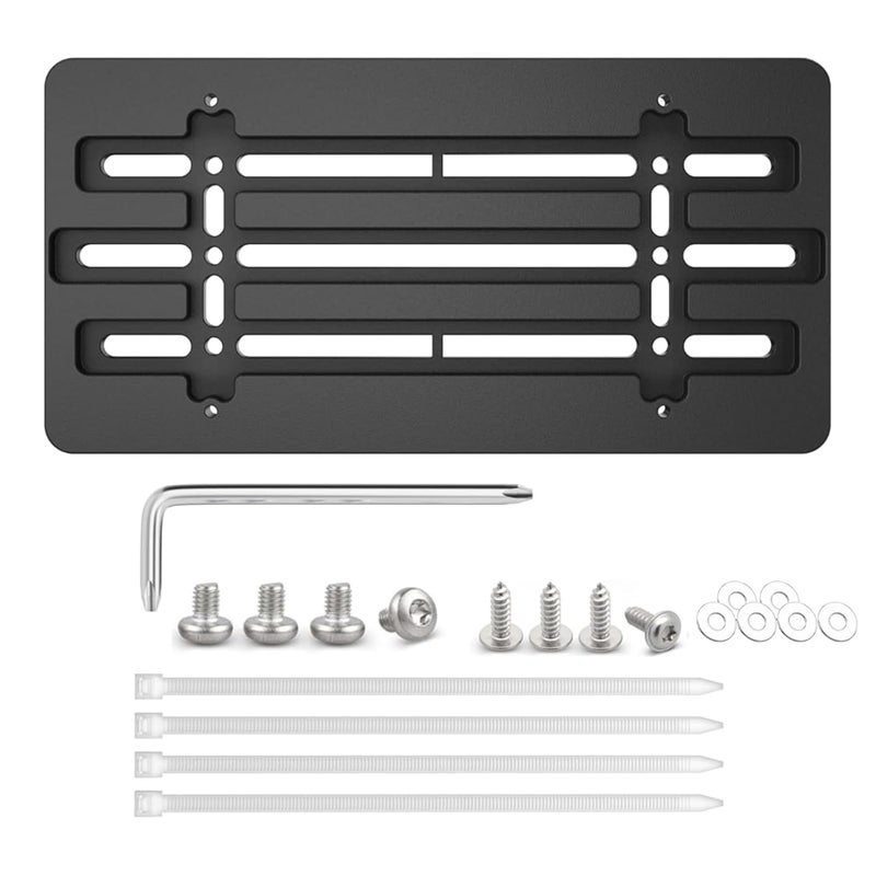RED WOLF Front License Plate Bracket Holder Frame Tag Universal for Car Truck Van SUV with 6 Screws and Wrench Kit Black Easy Mount