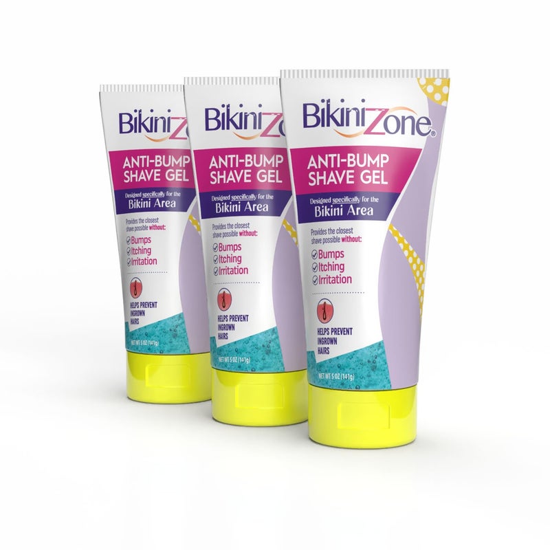 Bikini Zone Anti-Bump Shave Gel for Sensitive Areas, 5 Oz, 3 Pack - Image 1
