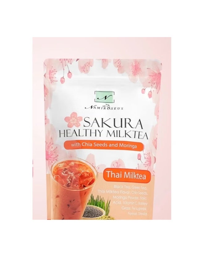 ناميروزيزس شاي حليب ناميروسيوس ساكورا الصحي مع بذور الشيا والمورينجا، 10 أكياس