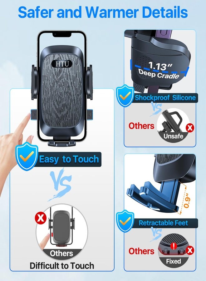 HTU【2024 Newest & Strongest Military-Grade Cert Car Phone Holder Mount【Over 60LBS Suction】 Dashboard Windshield Cell Automobile Cradles Truck Hook Vent for iPhone 15 Pro Max - Image 5