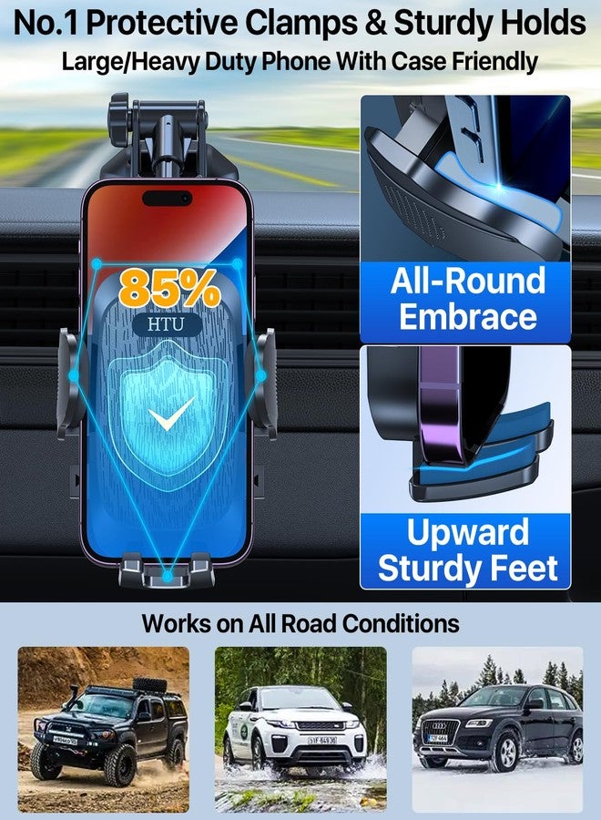 HTU【2024 Newest & Strongest Military-Grade Cert Car Phone Holder Mount【Over 60LBS Suction】 Dashboard Windshield Cell Automobile Cradles Truck Hook Vent for iPhone 15 Pro Max - Image 4
