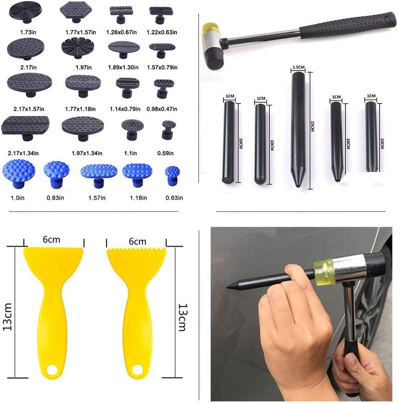 GLISTON Auto Dent Puller Kit - Adjustable Golden Dent Remover Tools Paintless Dent Repair Kit Dent Lifter Puller for Car Large & Small Ding Hail Dent Removal - Image 5