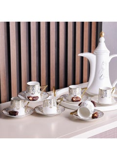 Majestic Majestic Classic 12 Piece New Bone China Coffee Cup Set Elegant Durable Coffee Cups Perfect for Coffee Tea Special Occasions and Gifting Stylish Home Set White/Gold 90 ml Serve 6  - Image 5