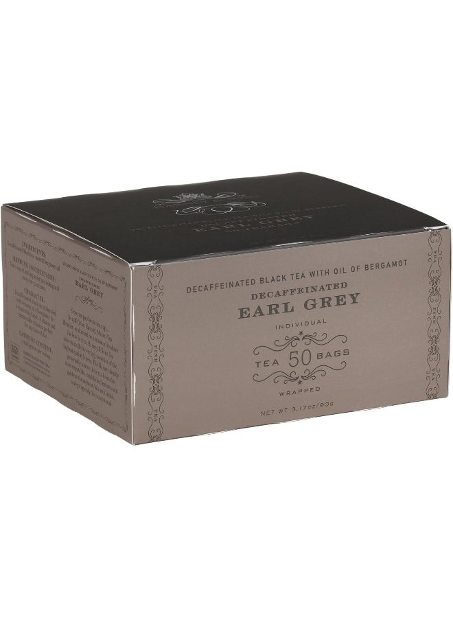 HARNEY & SONS شاي هارني وأولاده إيرل غراي منزوعة الكافيين، شاي أسود مع البرغموت، 50 كيس - Image 1