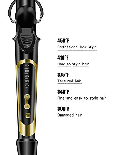 Lanvier 1 Inch Extra Long Hair Curling Iron with Ceramic Tourmaline Barrel, Professional Hair Curler up to 450°F with Dual Voltage for Worldwild Use, Hair Waving Style Tool for Girls&Women–Black - Image 4