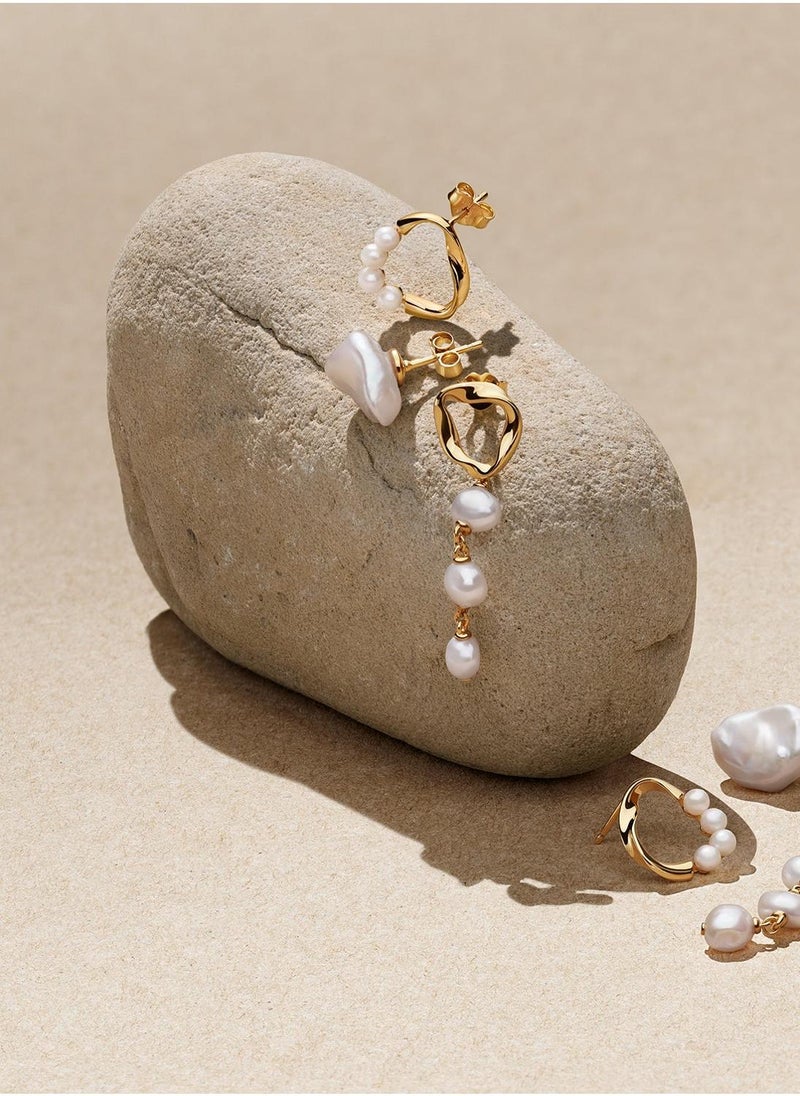 PANDORA 14K Gold-Plated Drop Baroque Earrings  - Image 4