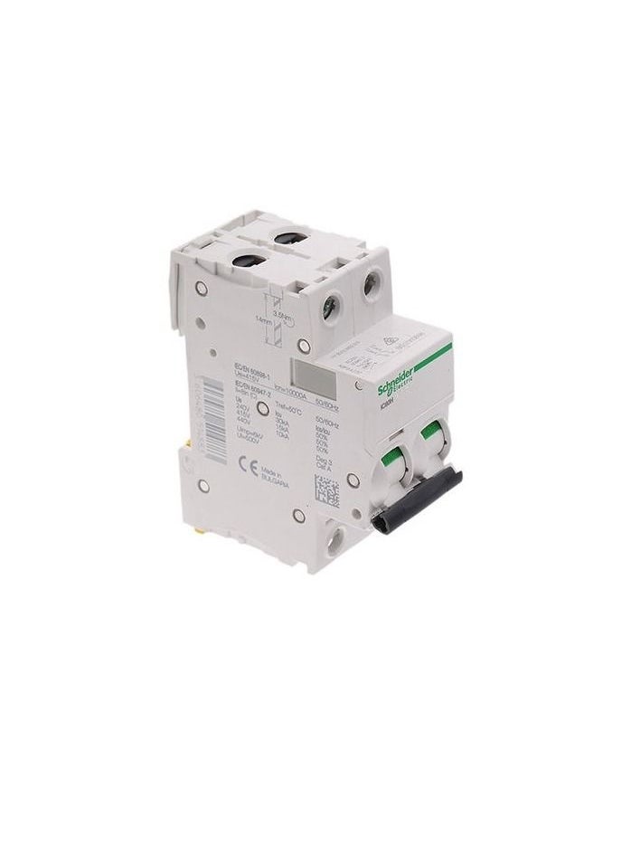 Schneider Electric - Schneider Breaker Acti9 iC60H_ Acti9 iC60H 2P 16A C Miniature Circuit breaker A9F54216 - Image 1