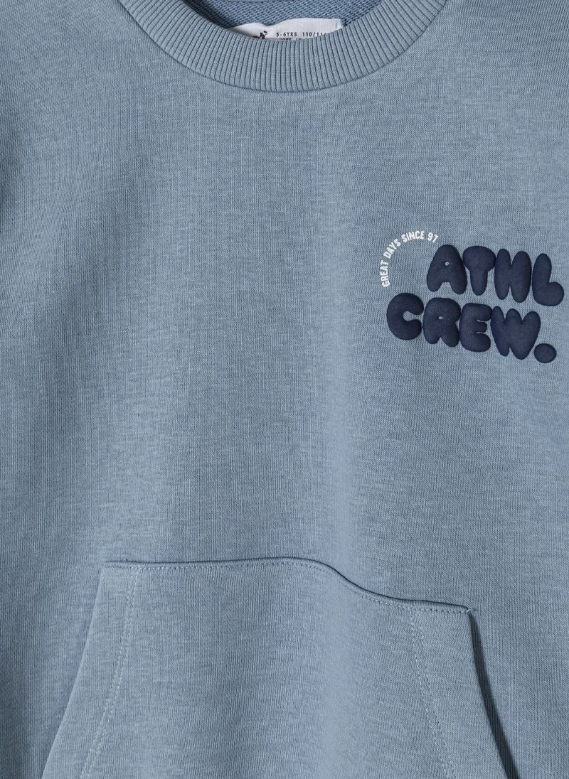 MINOTI Infant Boys Cotton Sweatshirt with ATHL CREW Print