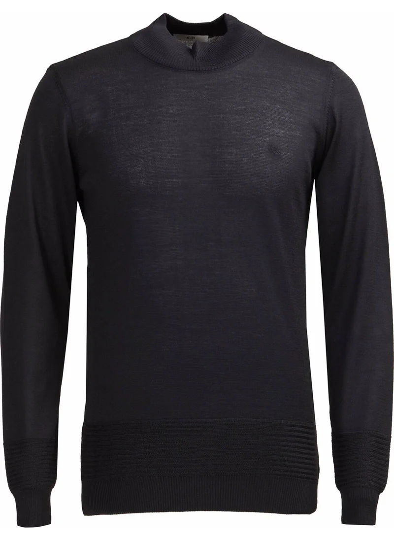 Kip Black Half Turtleneck Wool Blend Knitwear