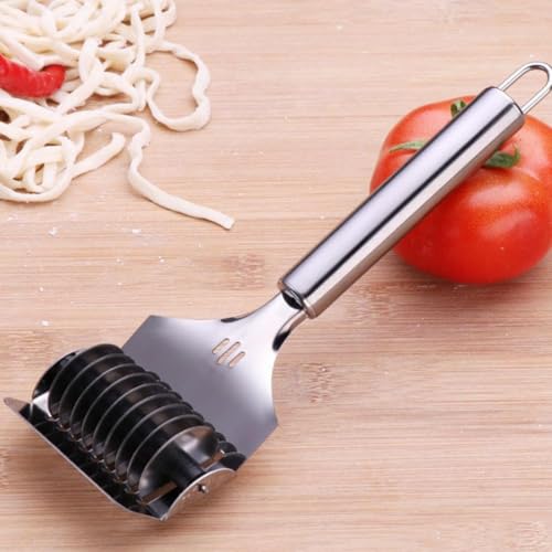 TASMAX Kitchen Tools Steel Noodles Cutter Stainless Steel Noodle Lattice Roller | Handheld Dough Cutter Kitchen Tools Baking Pastry Tool for Noodle Cutter Roller (Pack of 1) - Image 5