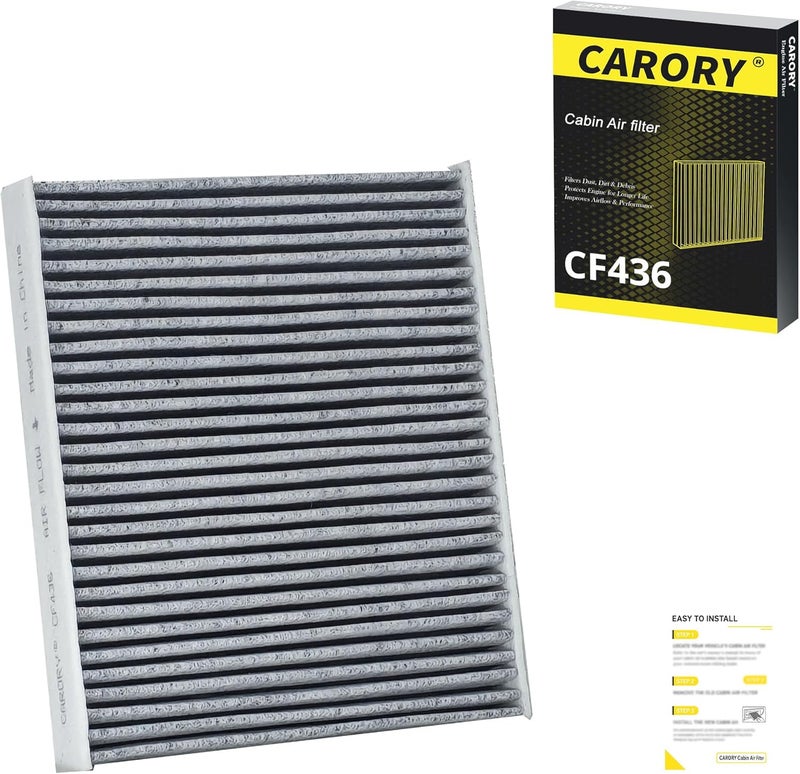 Carory Cabin Air Filter w/Activated Carbon for Subaru Outback (2020-2025), Crosstrek (2018-2023), Ascent (2019-2025), Legacy (2020-2025), Impreza (2017-2023), OE# 72880-FL500, CF12436 - Image 1