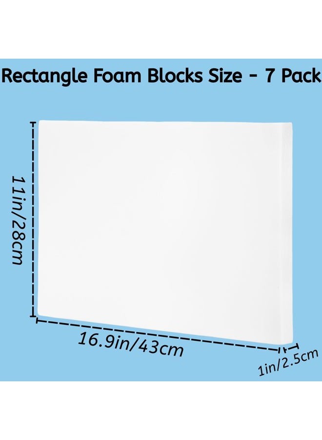 YOUEON 7 Pack Foam Rectangle Blocks, 17x11x1 Inches Styrofoam Block Craft Foam Blocks, Styrofoam Sheets, Polystyrene Blocks, Foam Bricks for Arts and Crafts, Sculptures, Modelin, School, Home - Image 2