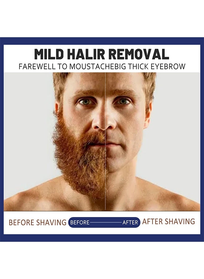 EELHOE Beard Remove Cream，Men’s Depilatory Cream for Sensitive Skin, Tough Hair Removal for Face, Underarm & Body, Hydrates & Exfoliates, Gentle Formula for Long-Lasting Smoothness 60ml - Image 5