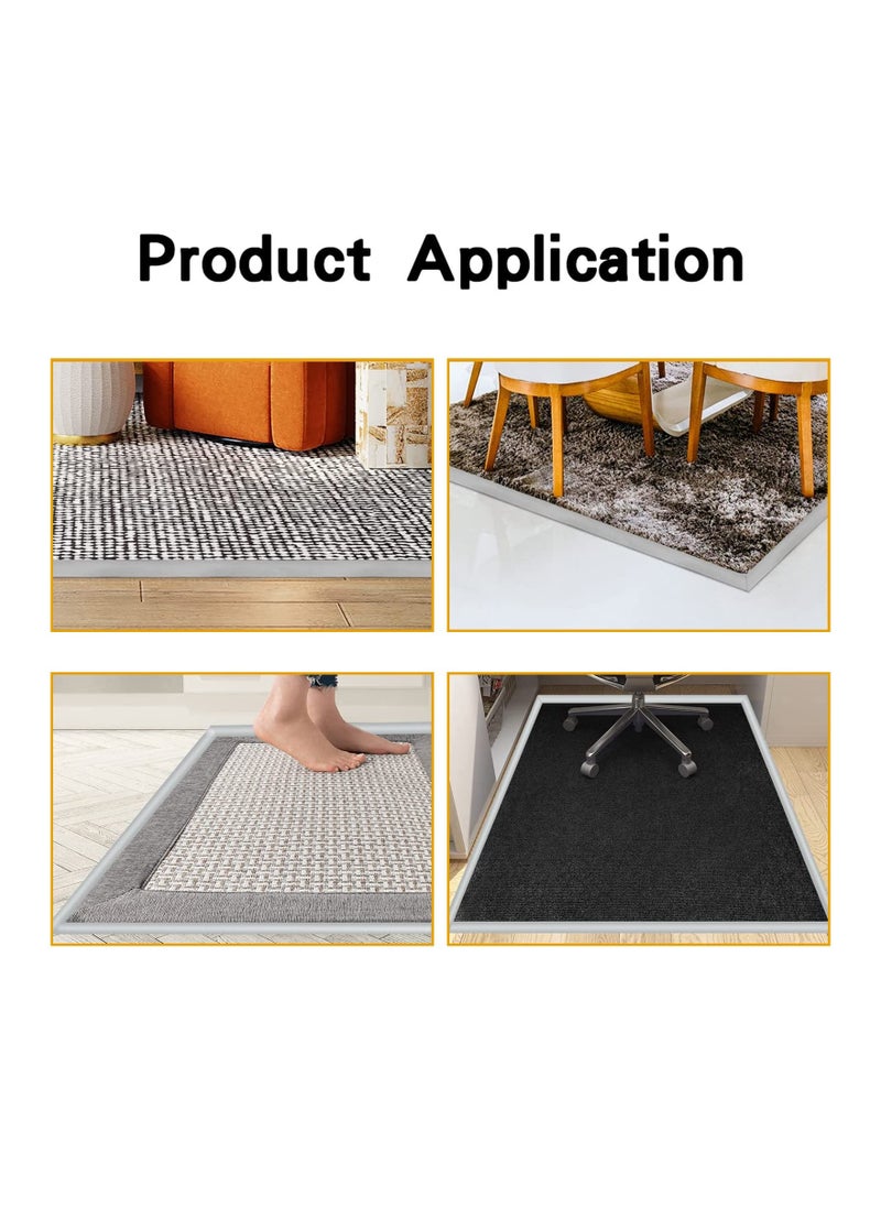 SYOSI - Floor Rubber Transition Strip, Self Adhesive Carpet to Tile Transition Strip Edging Trim Strip for Threshold Transitions with a Height Less Than 5 mm/0.2in, Flexible Threshold Strips(3 Meters) - Image 1