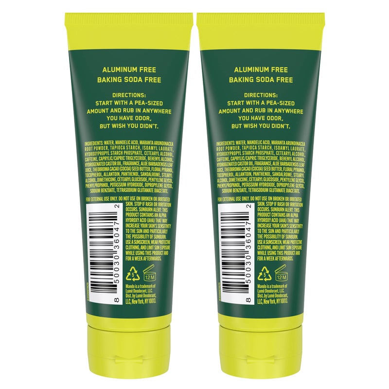 Mando Whole Body Deodorant For Men - Invisible Cream - 72 Hour Odor Control - Aluminum Free, Baking Soda Free, Skin Safe - 3 ounce (Pack of 2) - Mt Fuji - Image 2