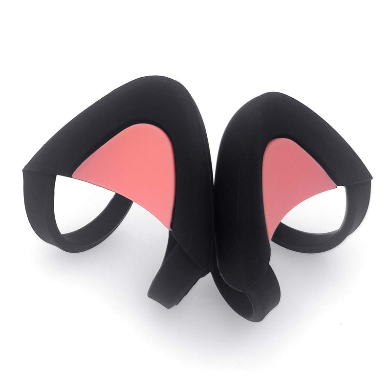 REEYEAR Cute Cat Ears Fits for HypreX Cloud/Cloud Stinger/Cloud Flight Headsets, Universal Fit Lovely Kitty Adjustable Attachment Straps for Video Live Gaming Headphone,Black& Pink - Image 1