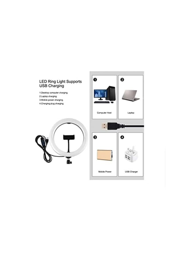 ED Photography Ring Light With Tripod Stand Black/White  - Image 2