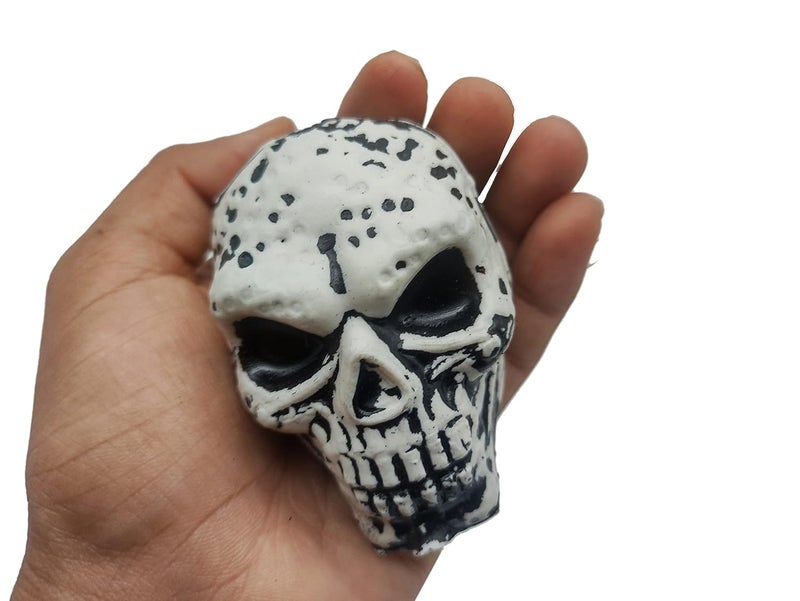 Brown Leaf Halloween Horror Scary Skulls Realistic Looking Skulls Human Skeleton Head Skull for Halloween Bar Home Table Decoration Medium Green Skull 5 PCs Set - Image 3