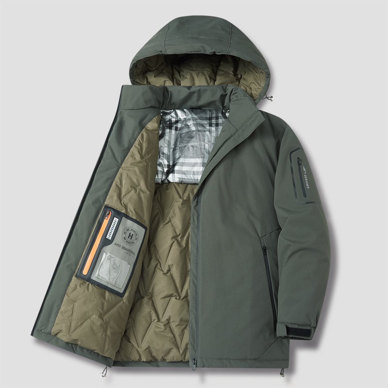 2023 Winter Cotton-Padded Clothes Men'S Plus Size Loose Casual Cotton-Padded Clothes Fashionable Hooded Sports Bread Clothing Graphene Warm Clothing - Image 2