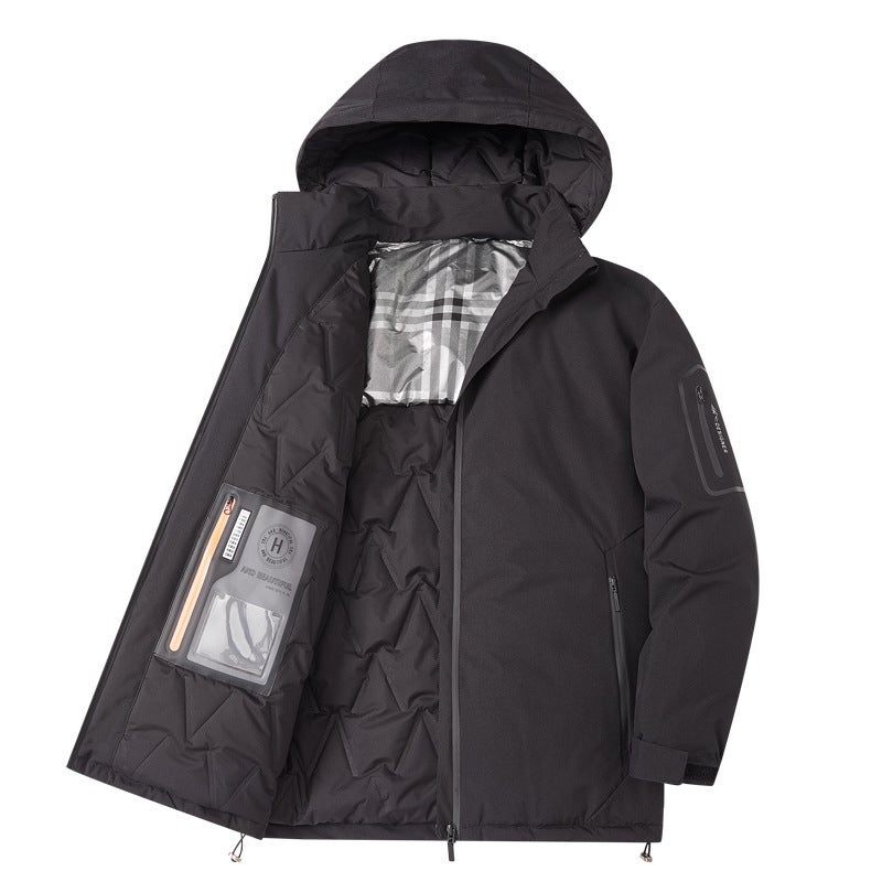 2023 Winter Cotton-Padded Clothes Men'S Plus Size Loose Casual Cotton-Padded Clothes Fashionable Hooded Sports Bread Clothing Graphene Warm Clothing - Image 1