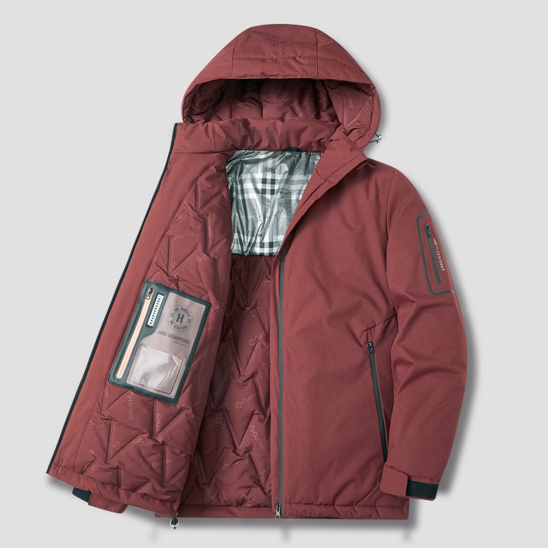2023 Winter Cotton-Padded Clothes Men'S Plus Size Loose Casual Cotton-Padded Clothes Fashionable Hooded Sports Bread Clothing Graphene Warm Clothing - Image 3