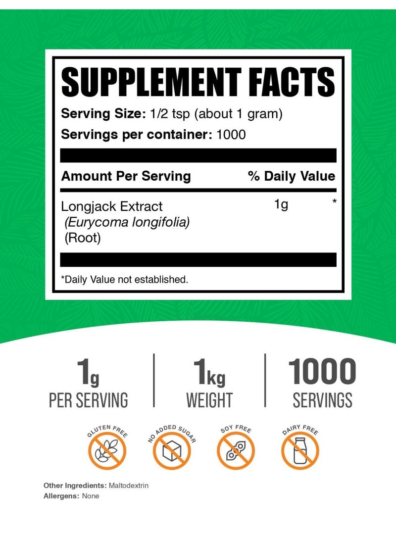 Bulk Supplements Longjack Extract Powder - Tongkat Ali Extract, Tongkat Ali for Men & Women - Gluten Free, 1g per Serving, 1kg (2.2 lbs) - Image 2