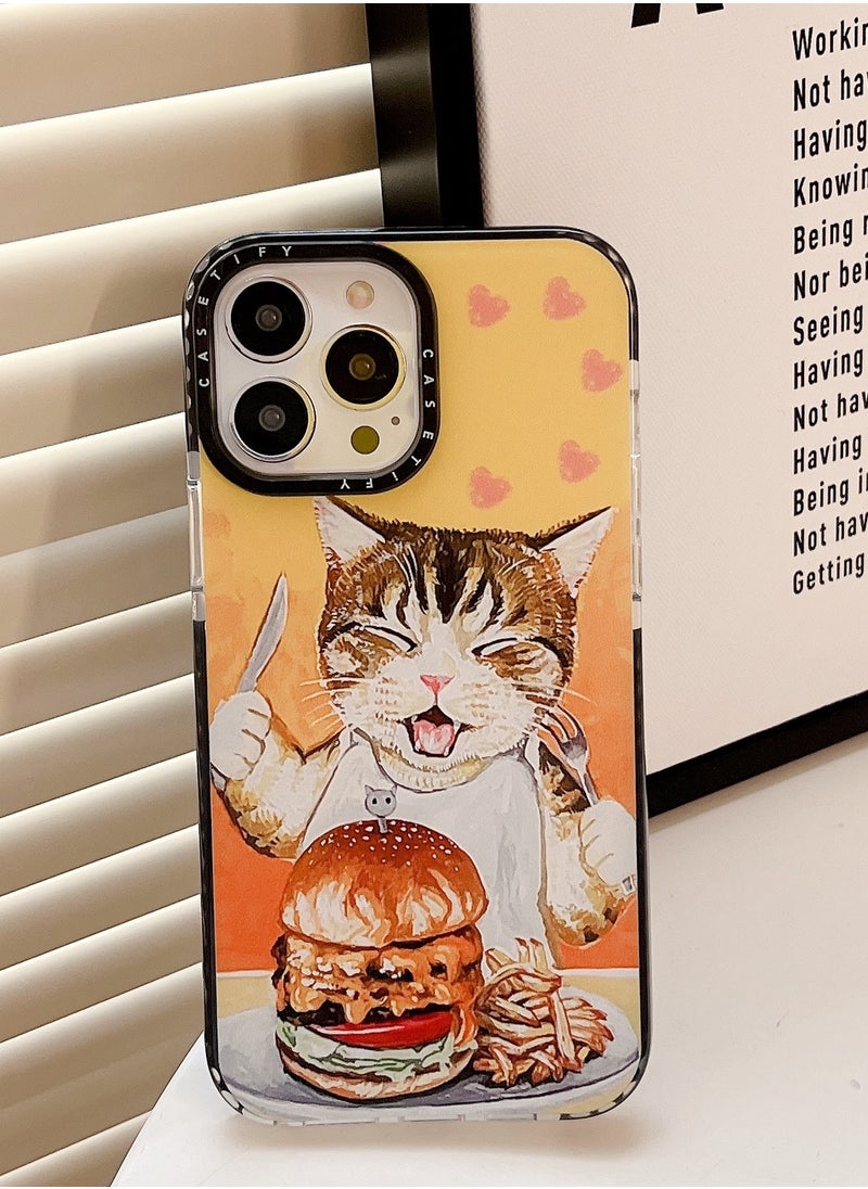 Case for iPhone 15 Pro Cute Cat Pattern Cover
