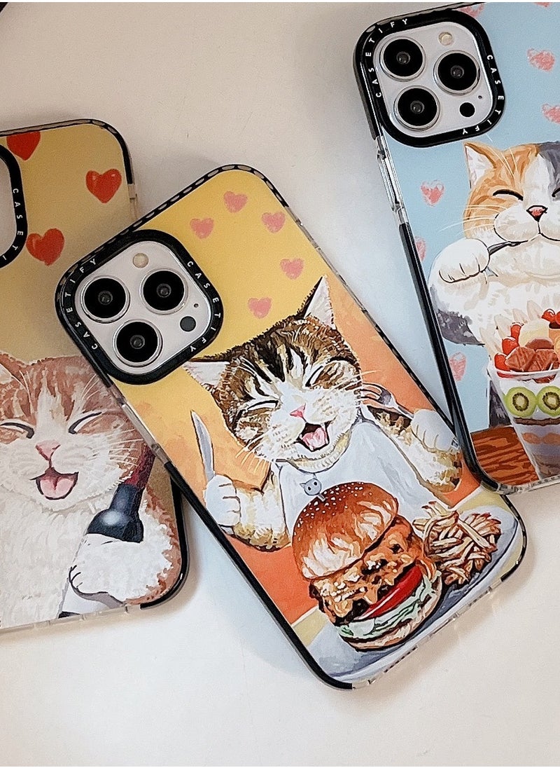 Case for iPhone 15 Pro Cute Cat Pattern Cover