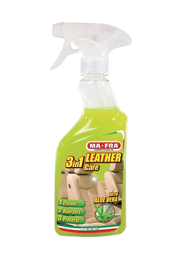 مافرا منظف ​​ومرطب ما-فرا 3 في 1 للعناية بالجلد مع خلاصة الصبار - 500 مل (عبوة من قطعتين)، ينظف ويرطب ويحمي مقاعد السيارة والداخلية | طقم تلميع السيارات الإيطالي الاحترافي للأسطح الجلدية الطبيعية والصناعية - قطعتان - Image 2