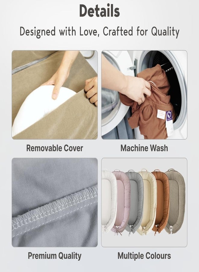 CooCooBaby Infant Lounger, Baby Nest Cover for Baby Girls & Boys, Newborn Essentials for Baby 0-18+ Months, 100% Cotton Breathable(CreamyWhite, Corduroy) - Image 5
