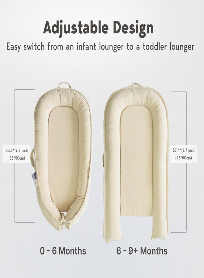 CooCooBaby Infant Lounger, Baby Nest Cover for Baby Girls & Boys, Newborn Essentials for Baby 0-18+ Months, 100% Cotton Breathable(CreamyWhite, Corduroy) - Image 3