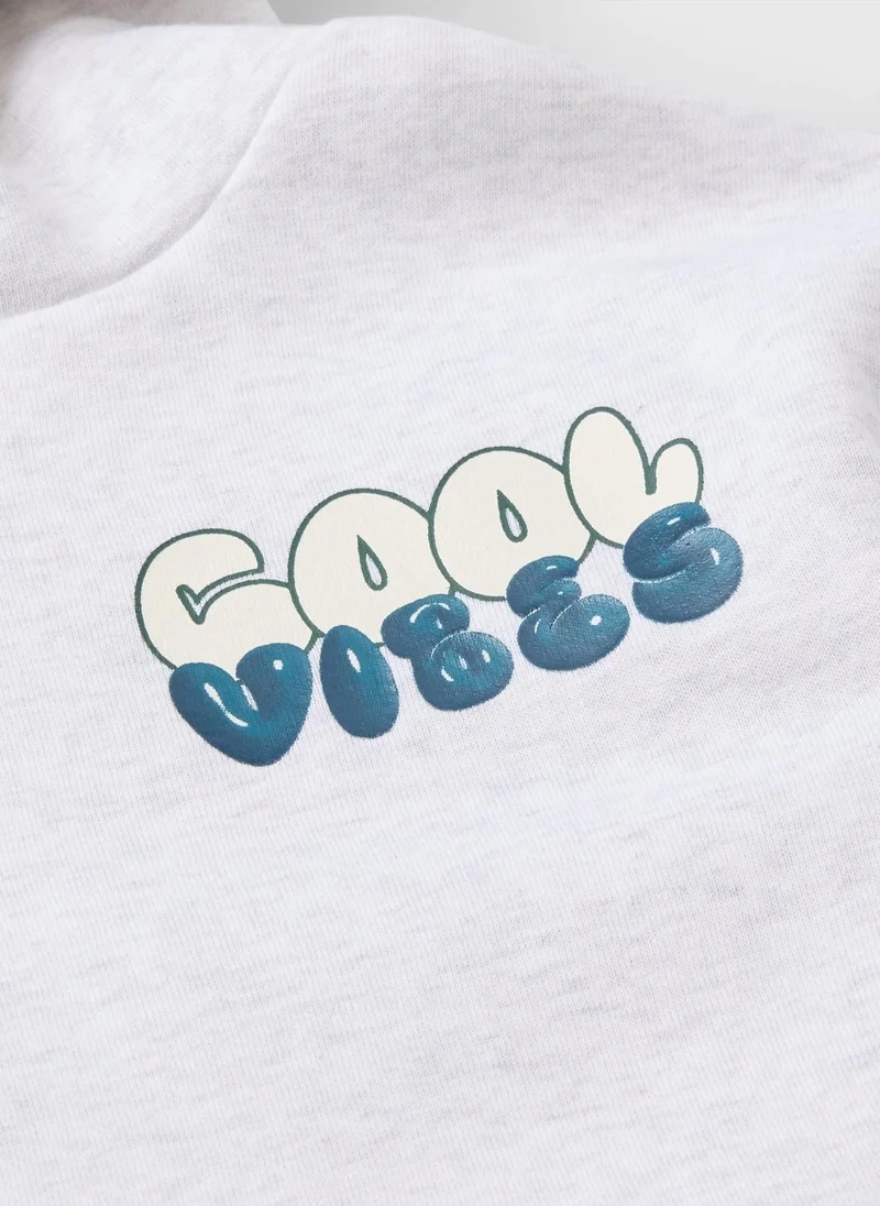 Matalan Boys Grey Cool Vibes Hoodie & Jogging Bottom Set