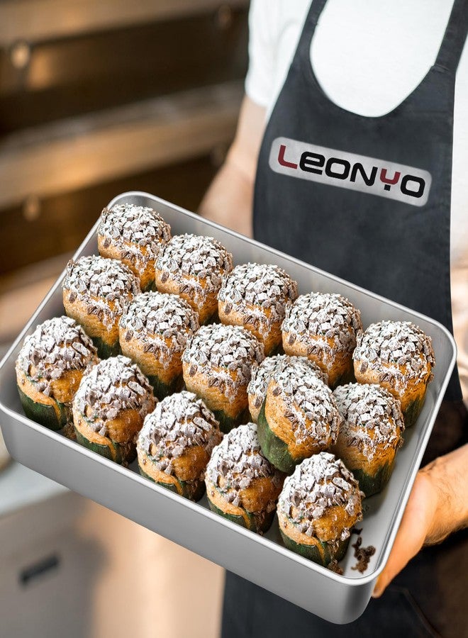 Leonyo Baking Pan with Lid Set of 2, 12⅓ x 9¾ x 2 Inch Rectangular Cake Pan, Refrige & Oven Safe Stainless Steel Deep Lasagna Pan Tray for Focaccia, Bread, Brownies, Casseroles - Image 5