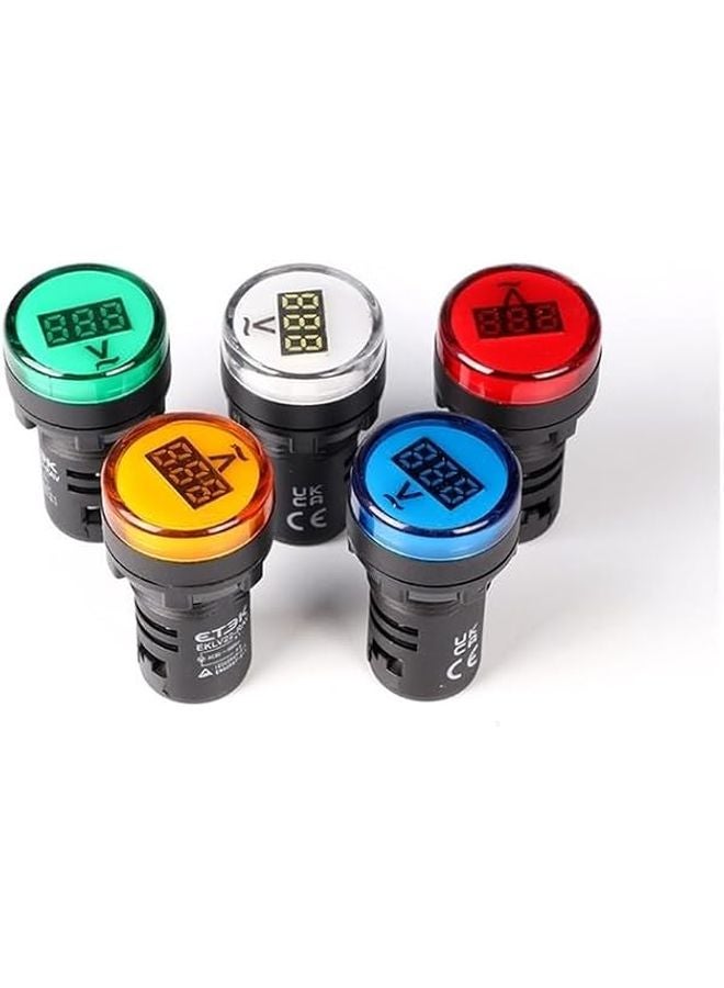 Red Square LED Digital Voltmeter 22mm AC 12 500V Voltage Tester Monitor Meter - Image 3