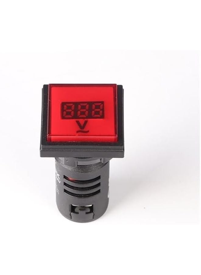 Red Square LED Digital Voltmeter 22mm AC 12 500V Voltage Tester Monitor Meter - Image 2