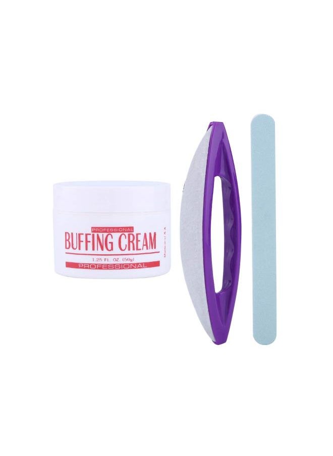 Generic - Nail Buffer, Buffer Polisher Nails Set Nail Art Buffing Cream Nail Brush Buffer Varnish Polish Polishing Strip Nail Art S Nail Buffer And Shine Kit 3Pcs - Image 1
