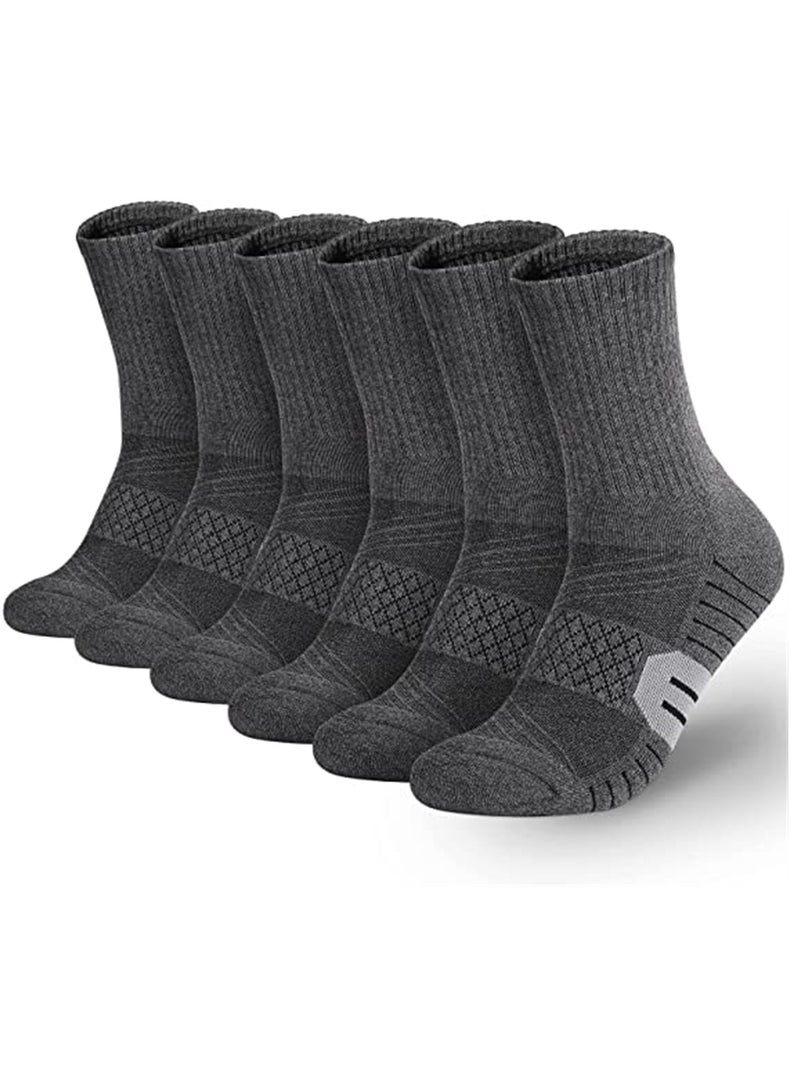 SOLARAE Cotton Socks, 3 Pair Running Socks, Sport Athletic Hiking Socks for Men Women, with Cushion Heavy Duty Work Boot Socks, M - Image 1
